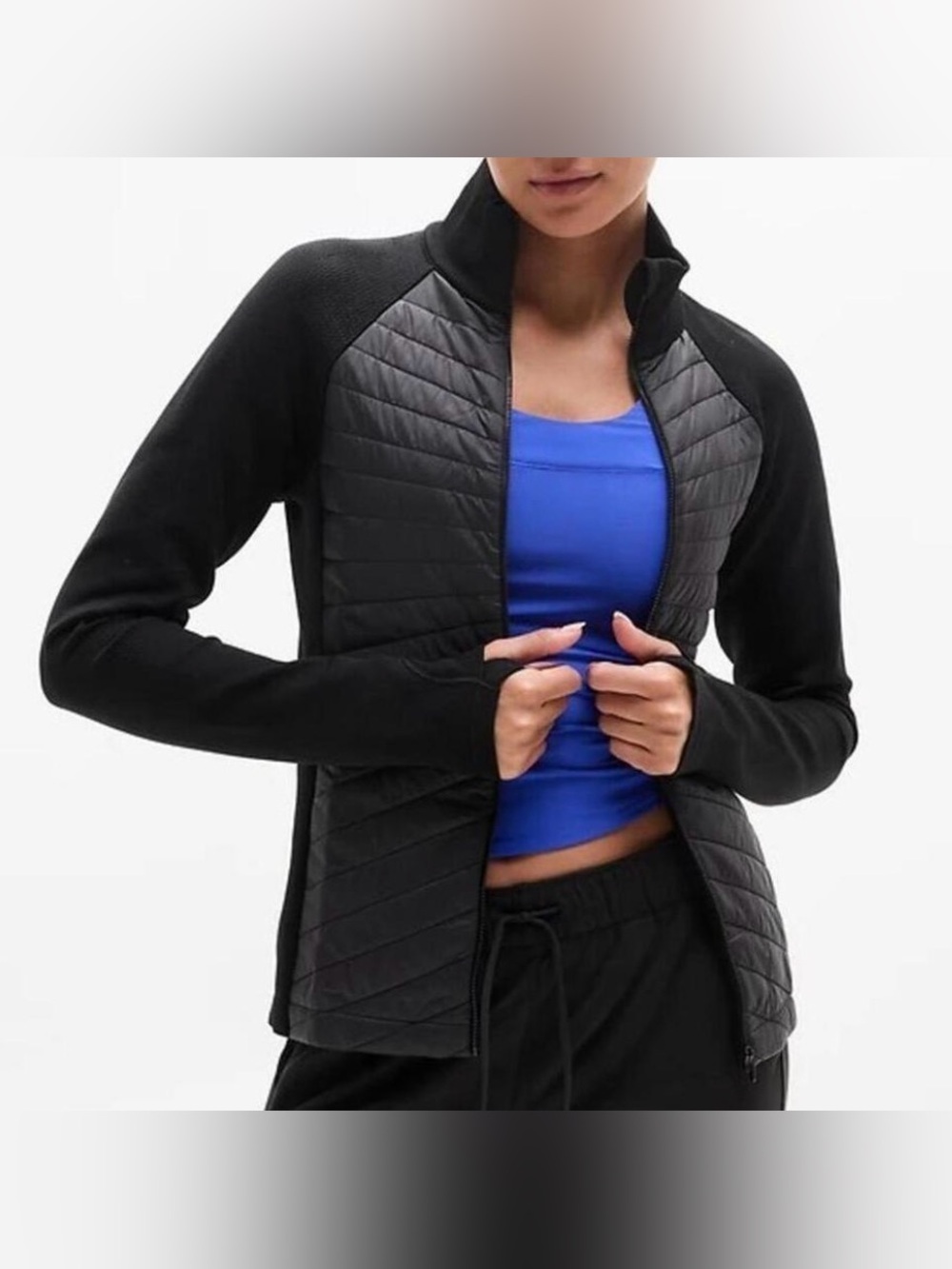 Athleta Flurry Force Primaloft Jacket II Black S Winter Run Sport Full Zip